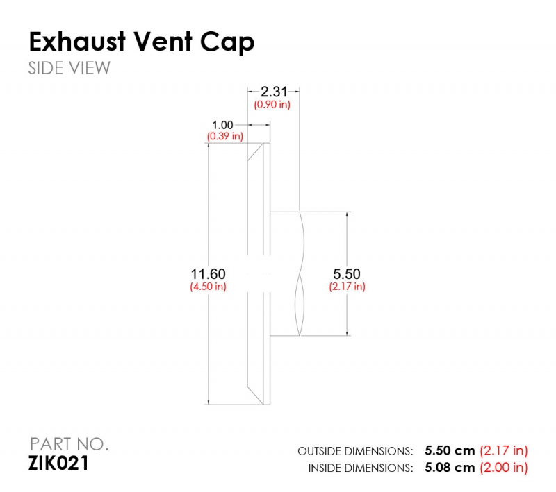 Central Vacuum Exhaust Vent Cap Zik021