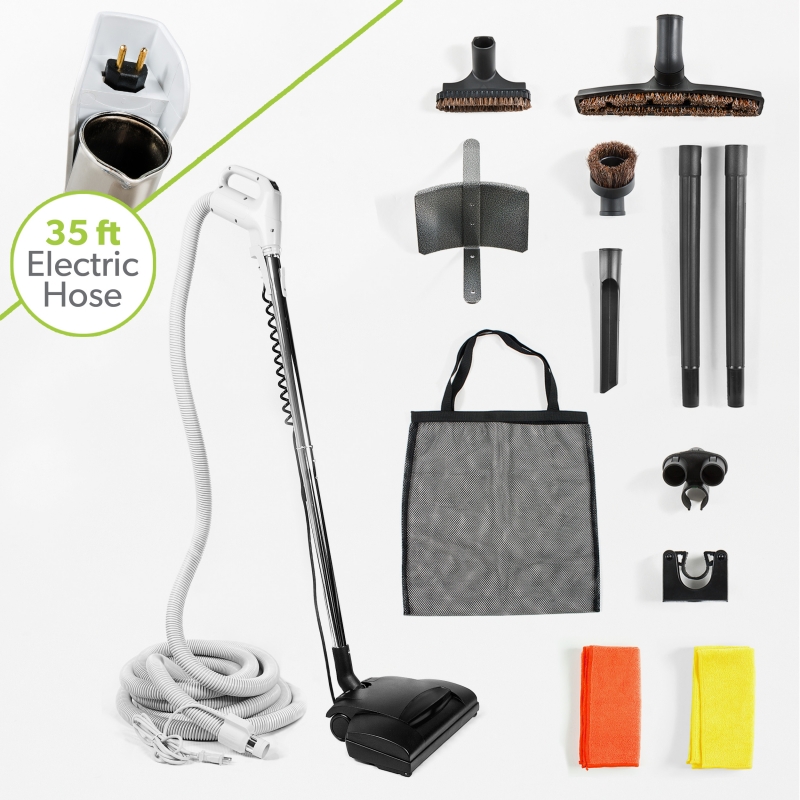 Beam Central Vacuum Deluxe Electric Powerhead 35 Ft Hose Attachment Set