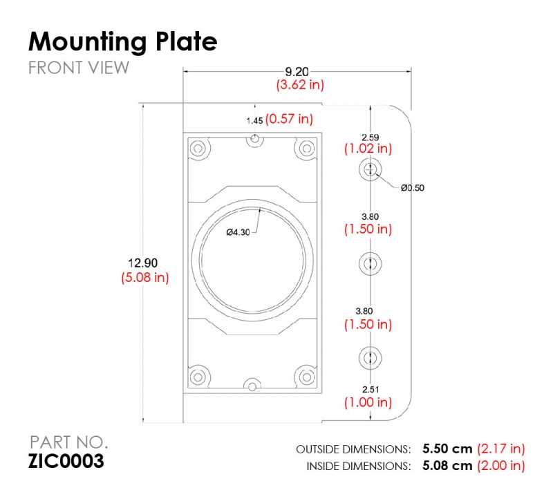 Central Vacuum Standard Wall Inlet Valve or Faceplate Mounting Plate
