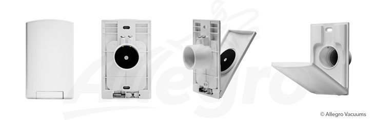 Central Vacuum White Full Door Deluxe 3-Inlet Installation Kit