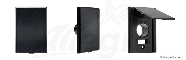 Central Vacuum Black Full Door Deluxe 3-Inlet Installation Kit