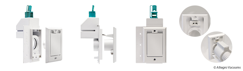 Central Vacuum Electrified Wall Inlet Valve White