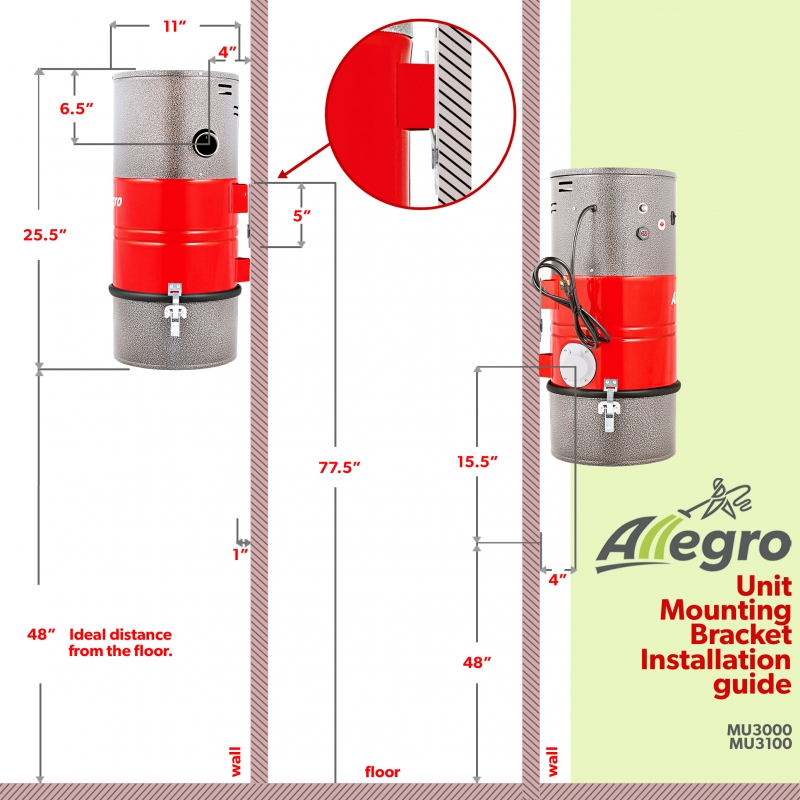 Allegro Poco Vacuum Wall Mounting