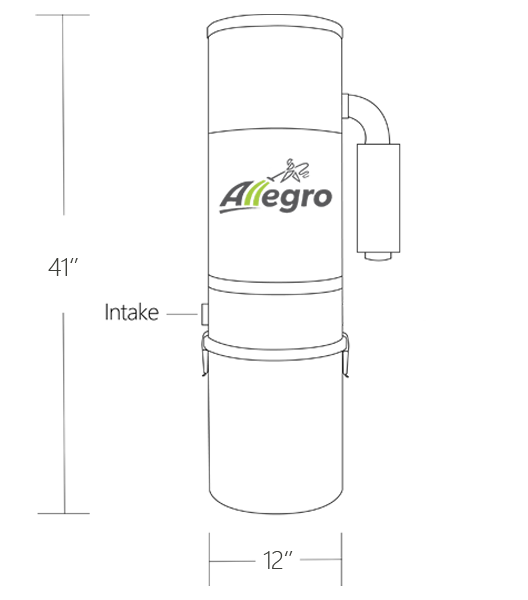 Allegro Central Vacuum MUA54 Line Drawings